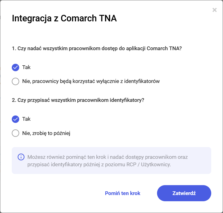 Integracja z Comarch TNA