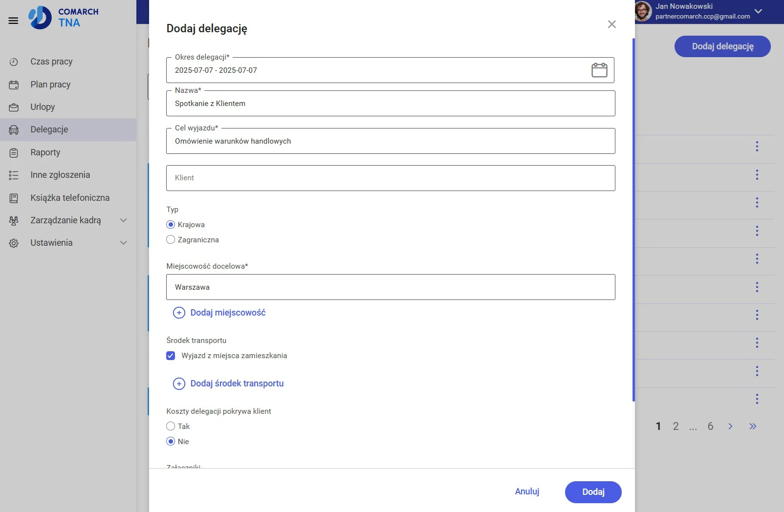 Delegacje